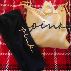 vs PINK leggings and sweatshirt outfit